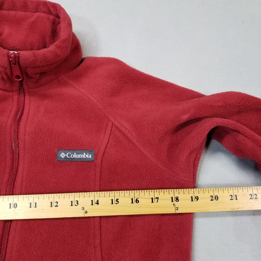 Columbia Jacket Womens Size M Red Full Zip Fleece Mock Neck Long Sleeve - Picture 5 of 10
